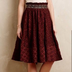 Anthropologie MAEVE - Diamond cut skirt Brown, Size 2, with pockets
